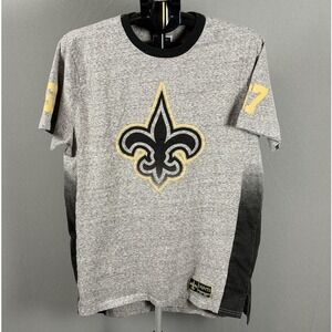 New Orleans Saints Shirt Mens Large Gray Black NFL Football Fleur De Lis